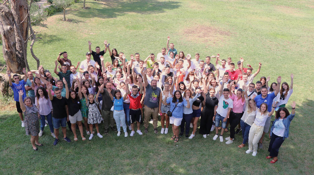 Participants celebrating International Youth Day 2022 in Divjaka, Lushnje.